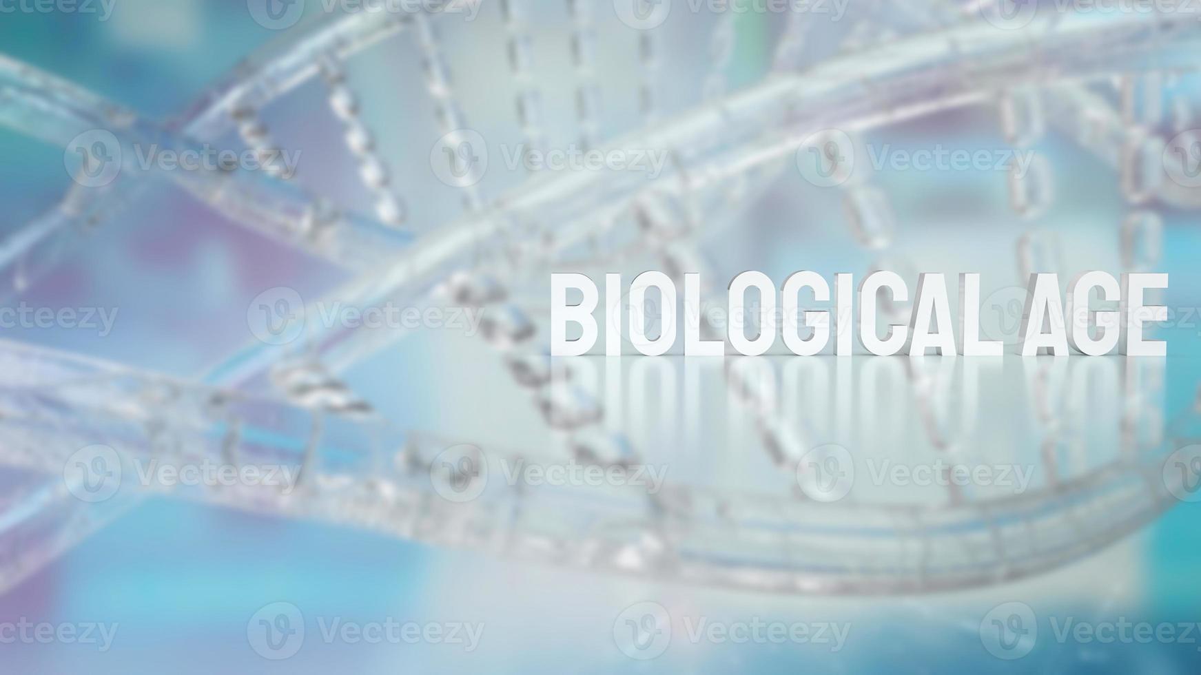 The biological age on dna  background for sci or medical concept 3d rendering photo