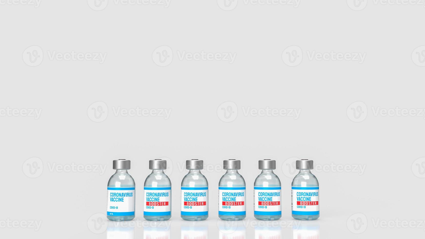 The vaccine bottles for covid19 or omicron  concept 3d rendering photo