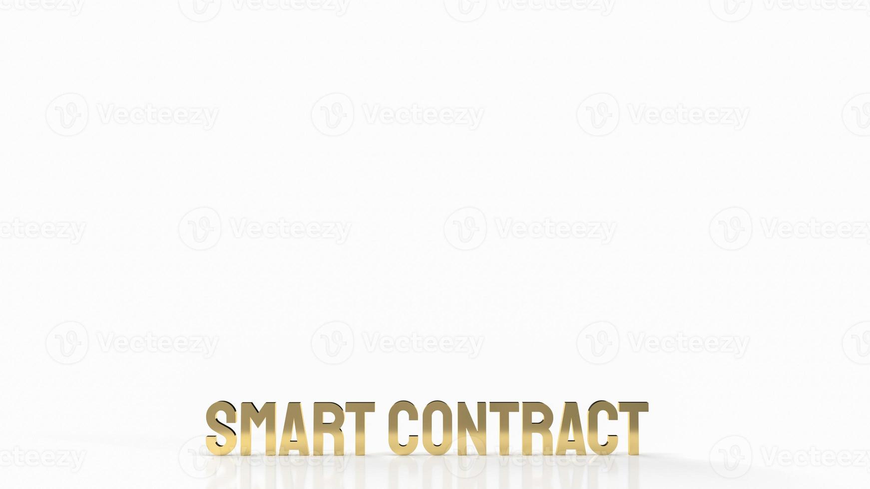 The gold smart contract on white background for business concept 3d rendering photo