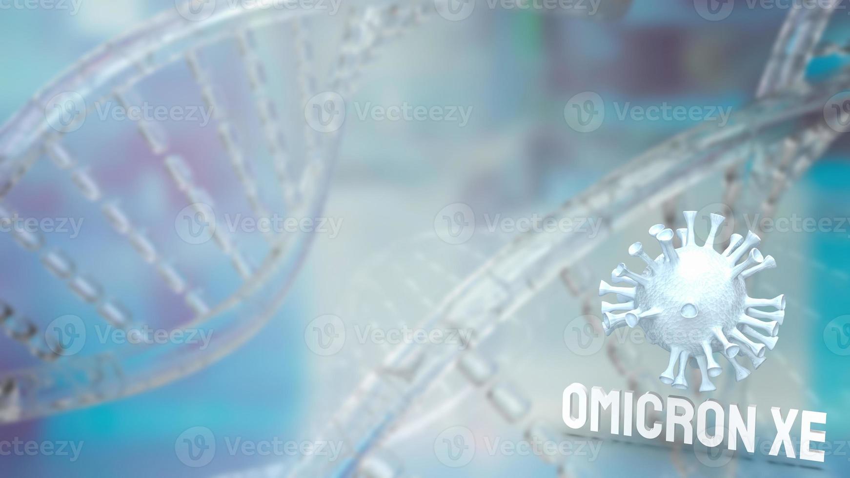 The virus omicron xe for outbreaks or medical concept 3d rendering photo