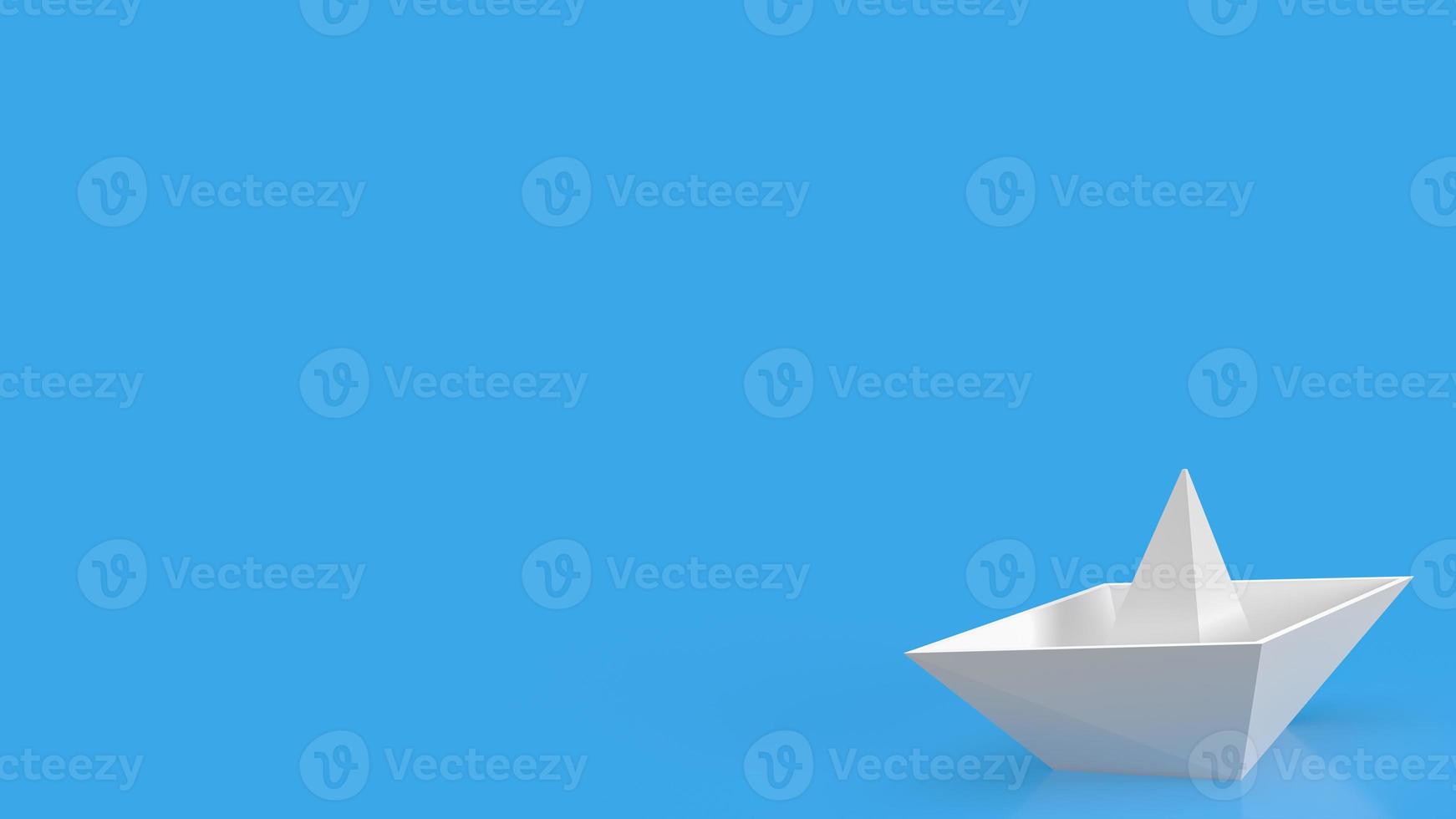 The white boat on blue background for business concept 3d rendering photo