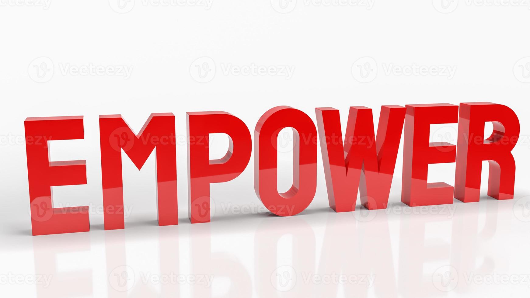 The red empower text on white background  for business concept 3d rendering photo