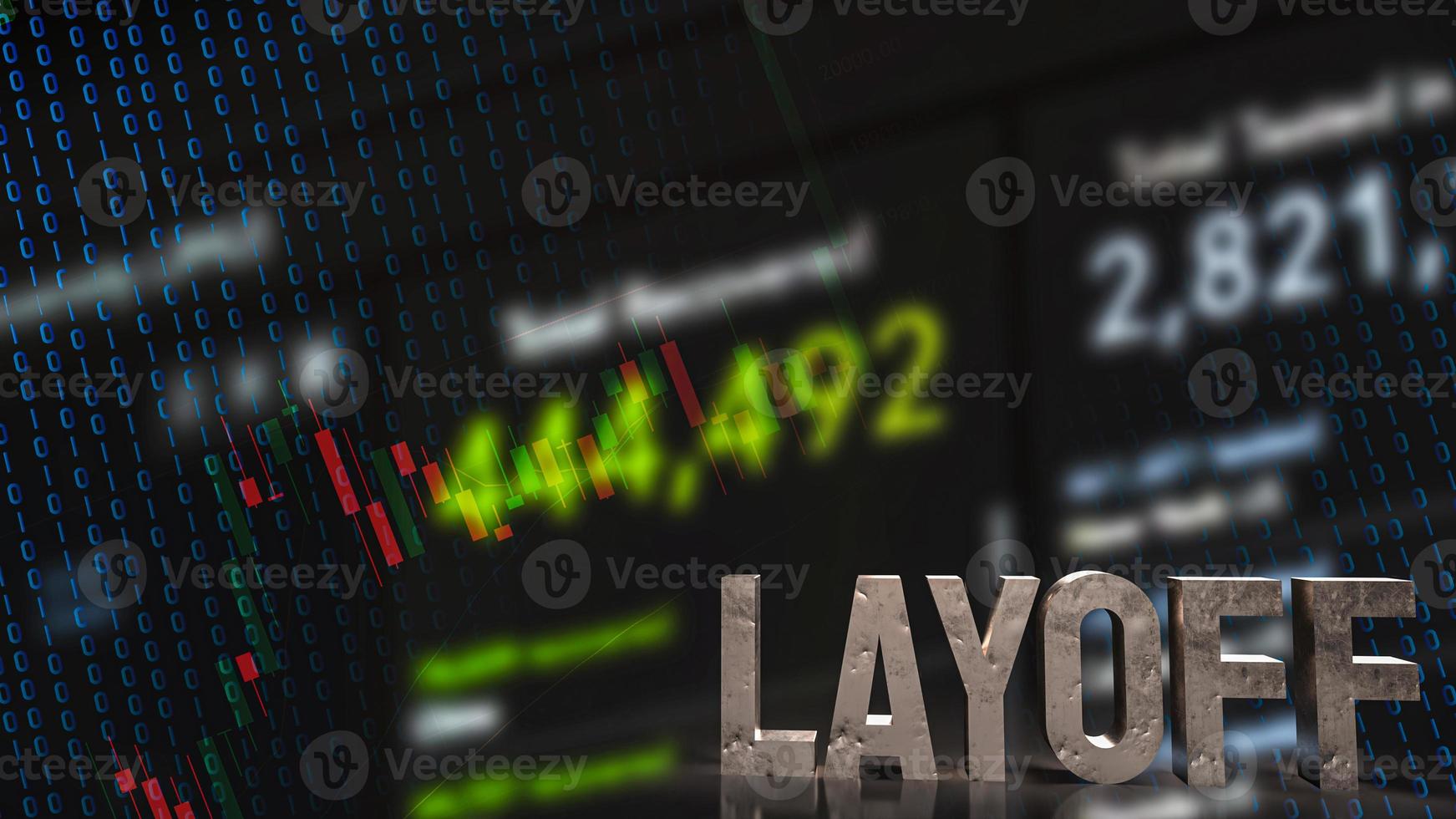 The layoff text on business background 3d rendering photo