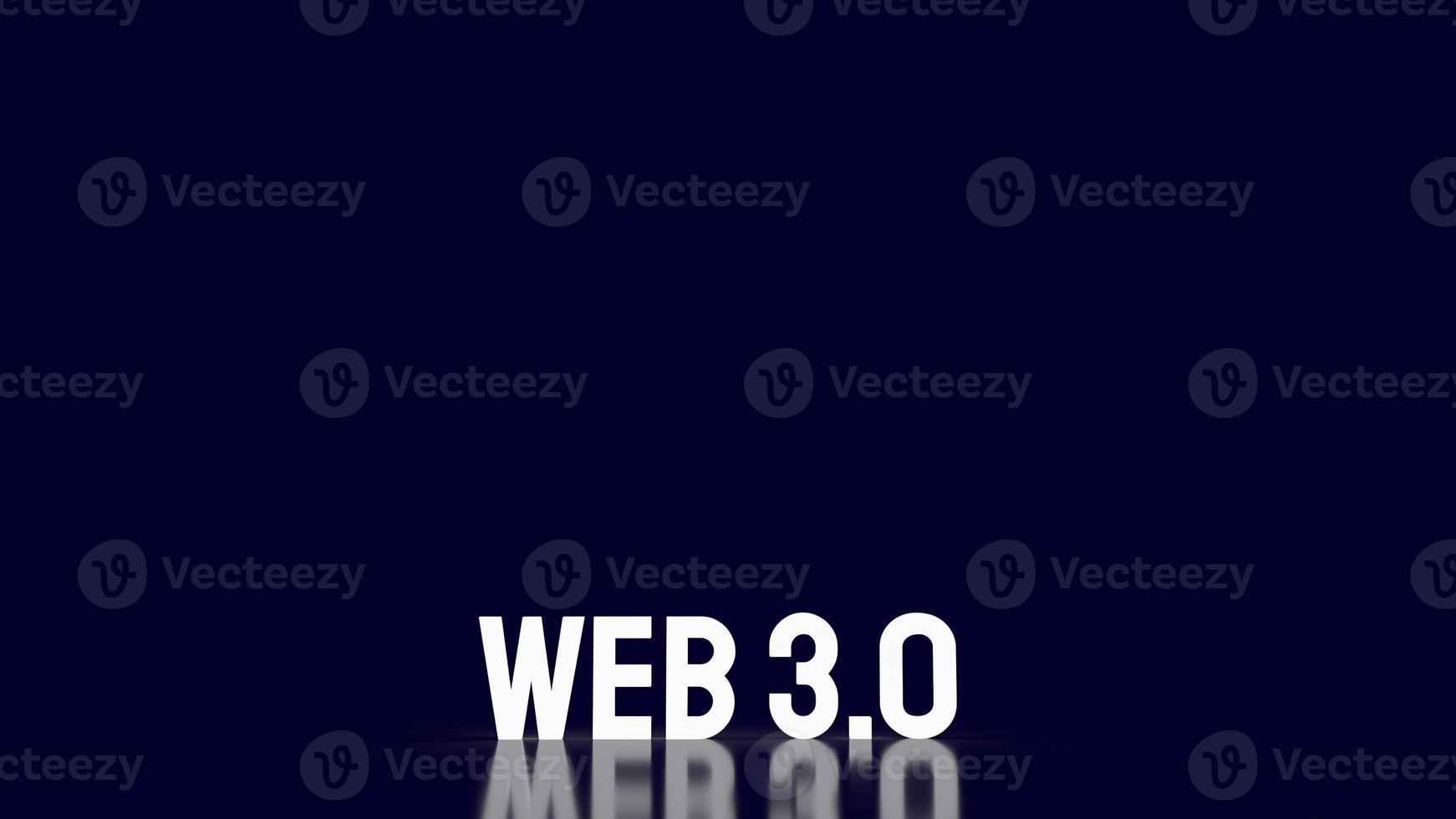 el texto web 3.0 para el concepto de tecnología de renderizado 3d foto