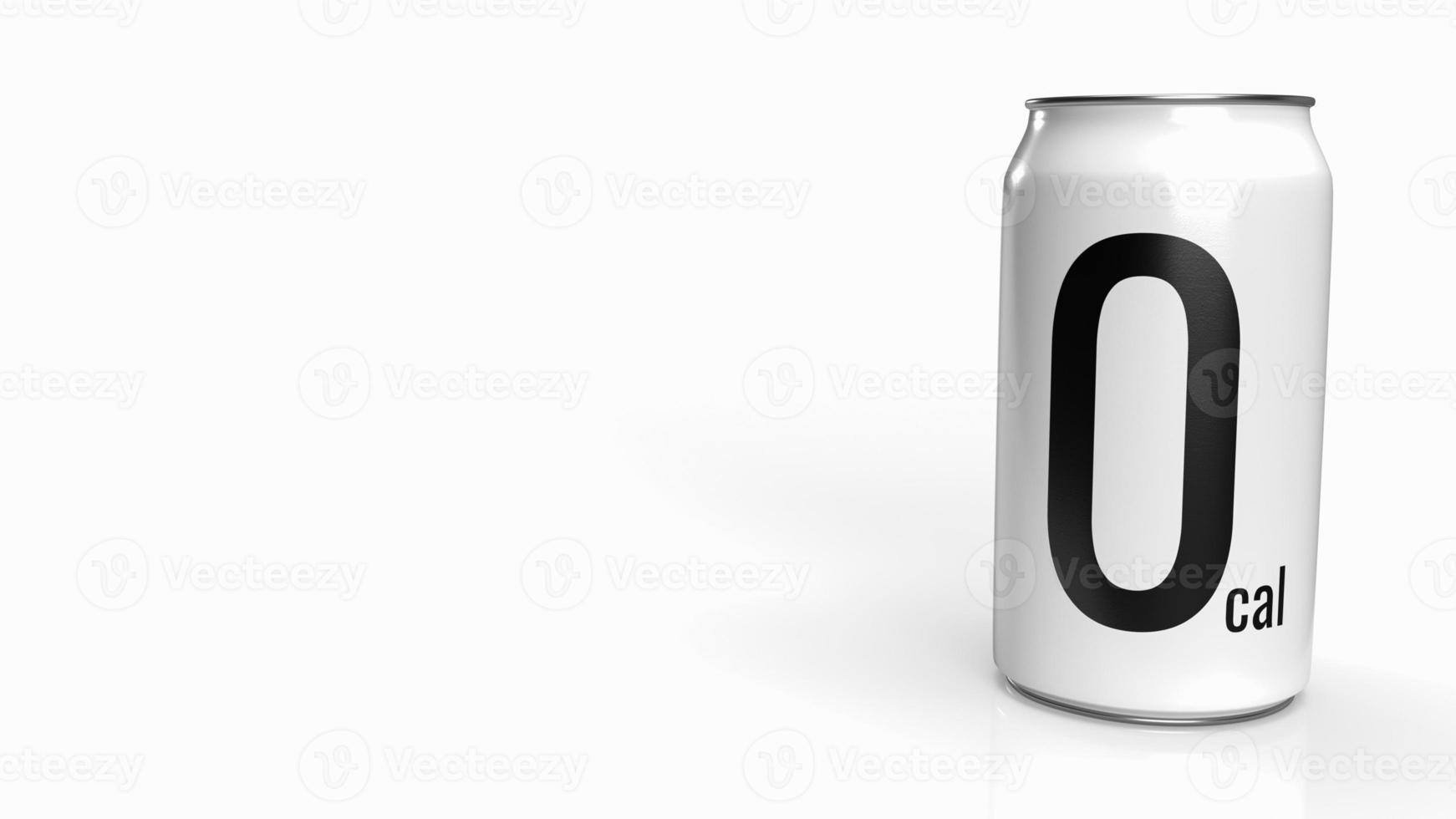 The soft drink can 0 kcal on white background  for health and sci concept 3d rendering photo