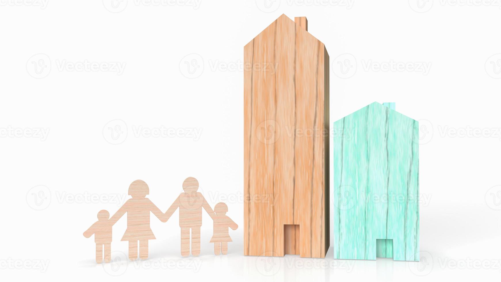 The family plate and home for property or business concept 3d rendering photo