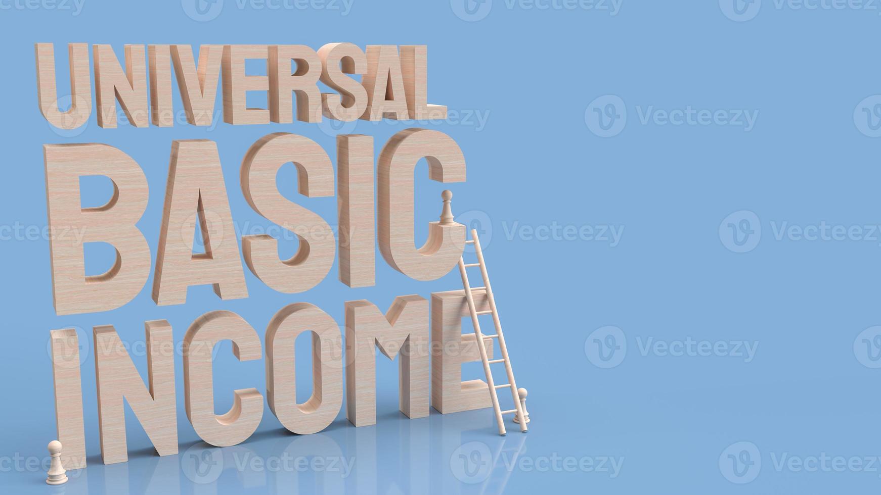 The Ubi or  Universal Basic Income is a government program in which every adult citizen receives a set amount of money regularly 3d rendering photo