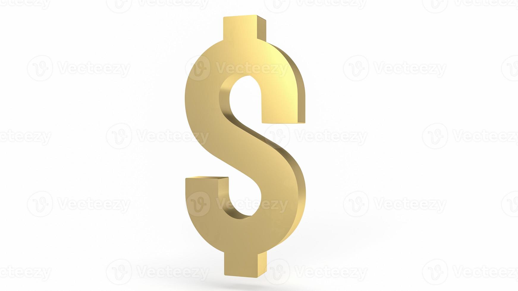 gold gold dollar symbol on white background 3d rendering photo