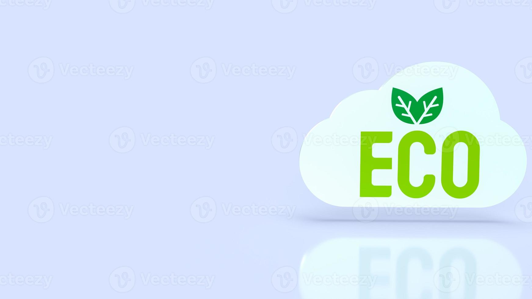 la nube eco para el concepto de ecología 3d renderizado foto