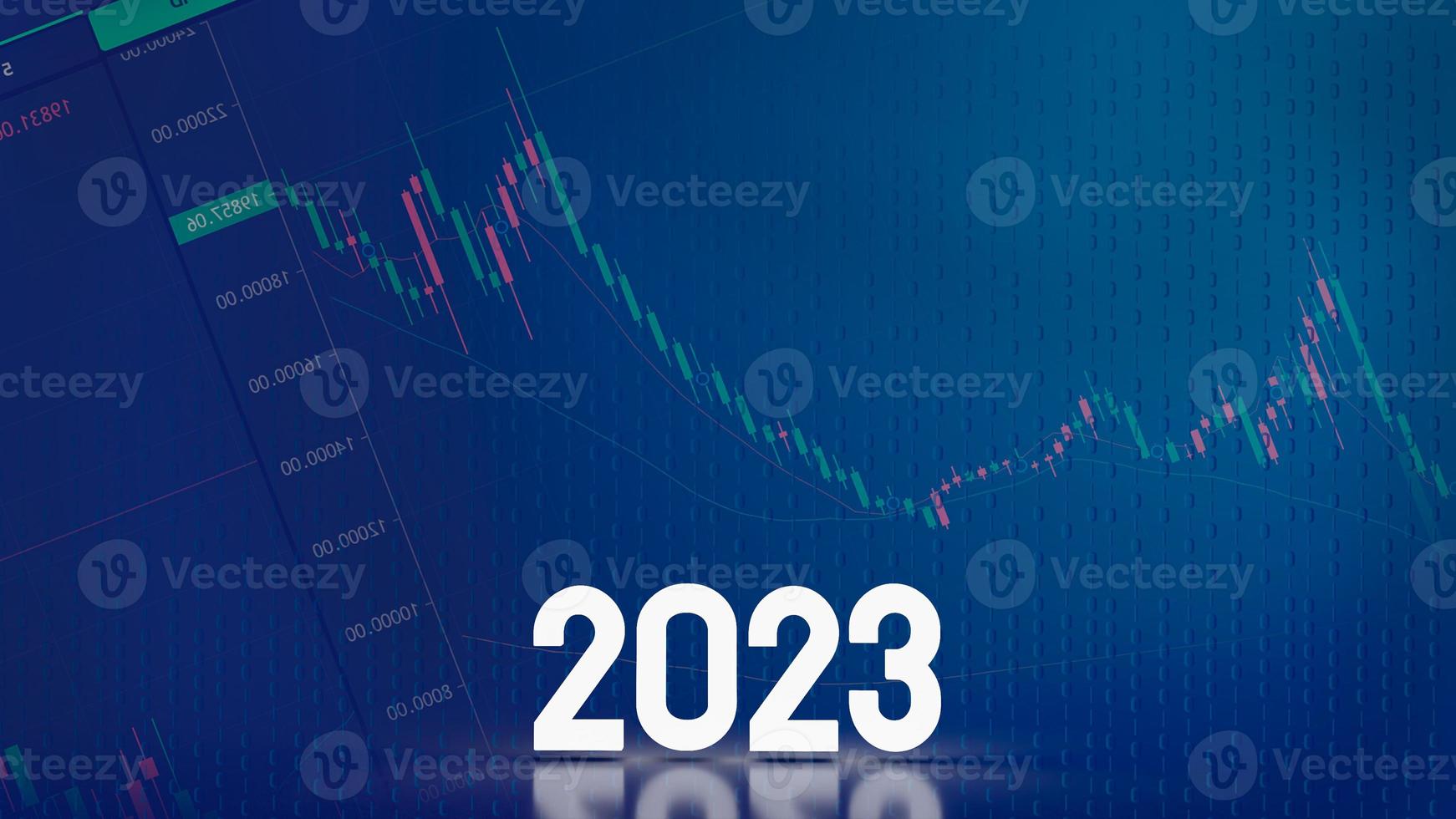 The 2023 white text on business background 3d rendering photo