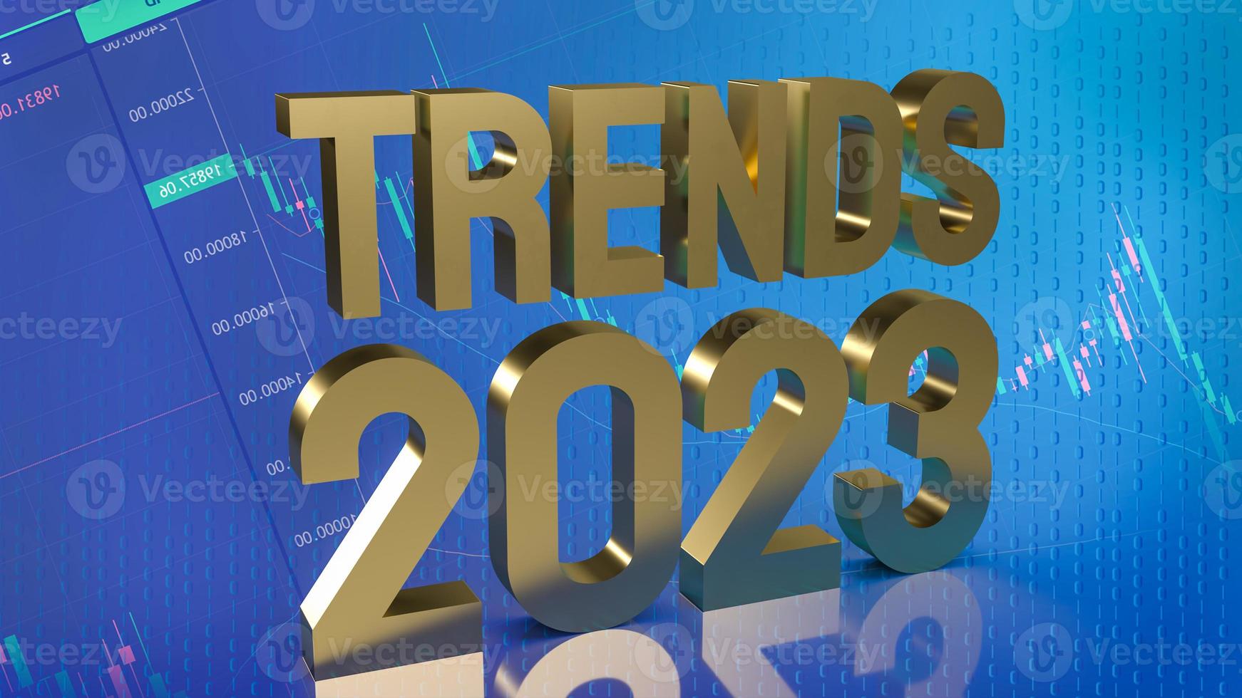 trends 2023 gold text on business background 3d rendering photo