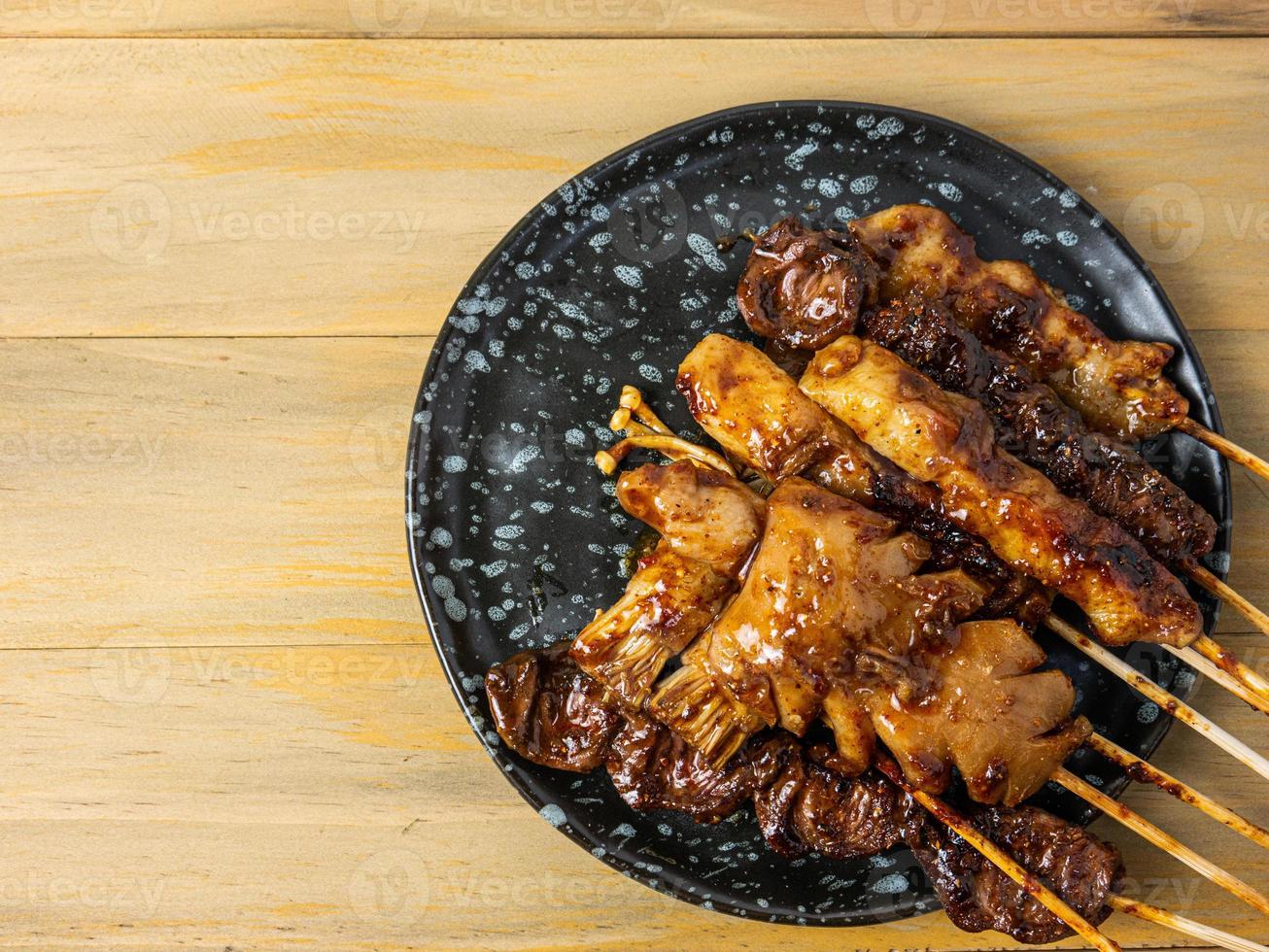 The Chinese bbq Skewer of Sichuan grilled meat for food content