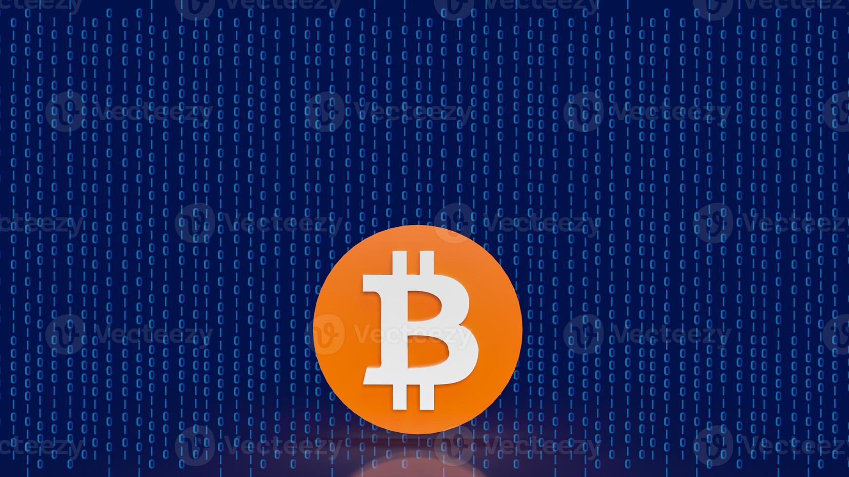 The bitcoin symbol on digital background  for business concept 3d rendering photo