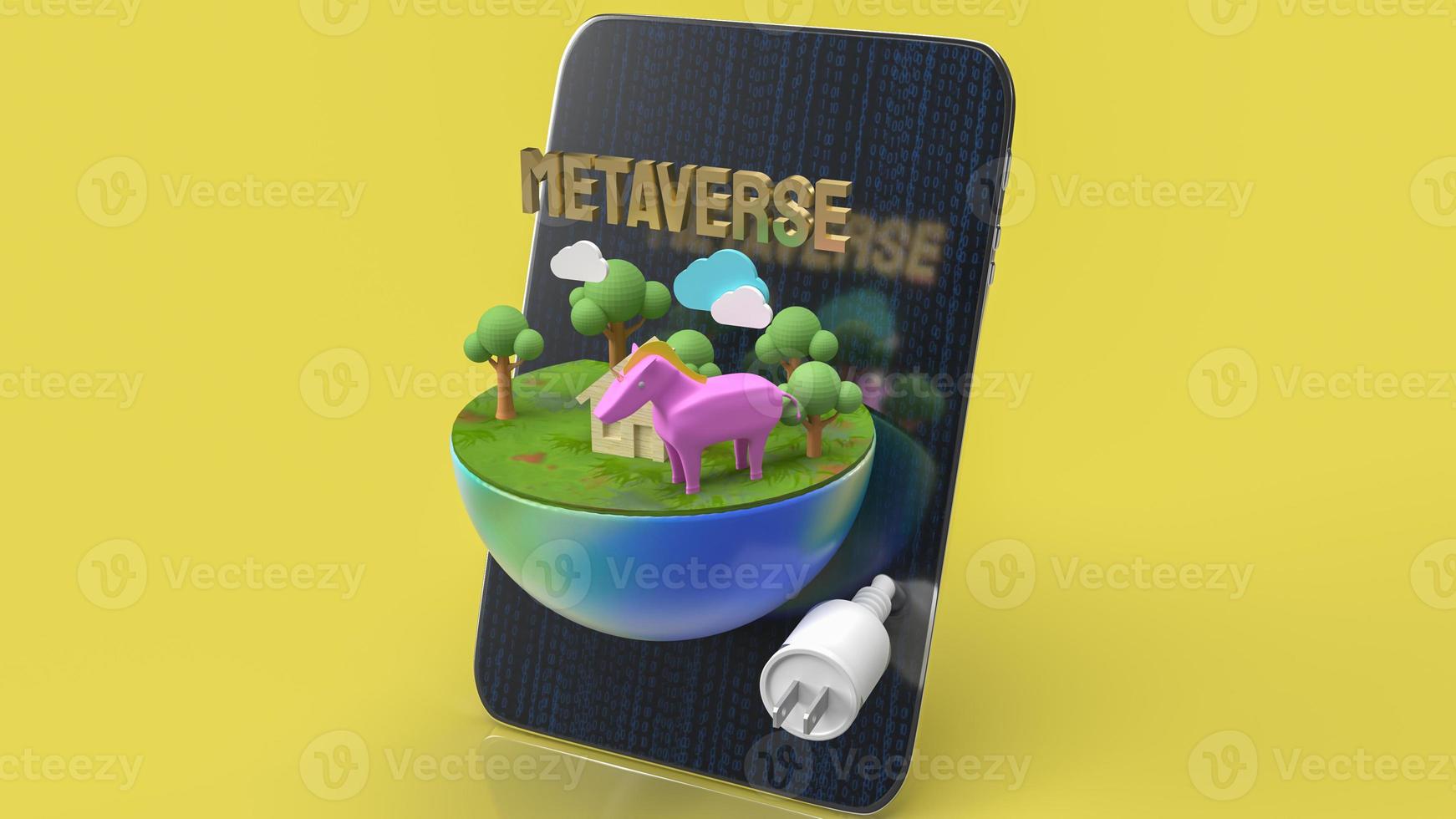 The table and earth for metaverse for technology or vr concept 3d rendering photo