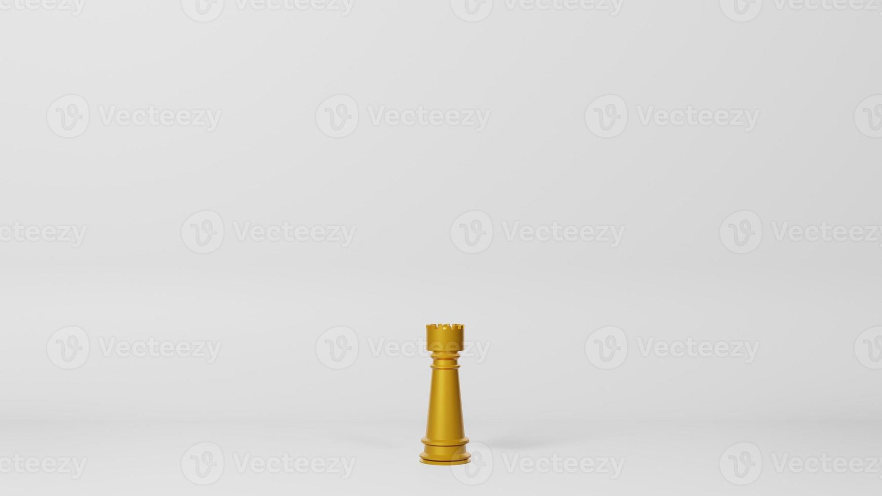 The golden king chess on white background for business content 3d rendering. photo