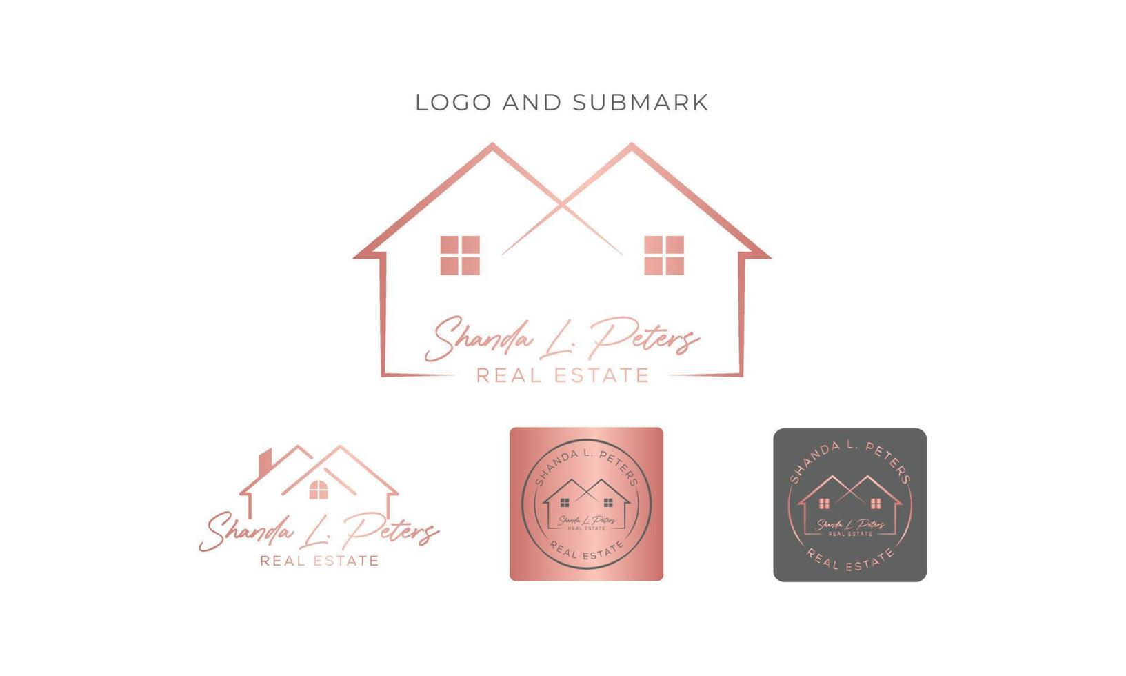 Real estate logo. Realtor logo. property logo design vector template Real estate logo design with full branding business card, stumps, email signature, and social media kit