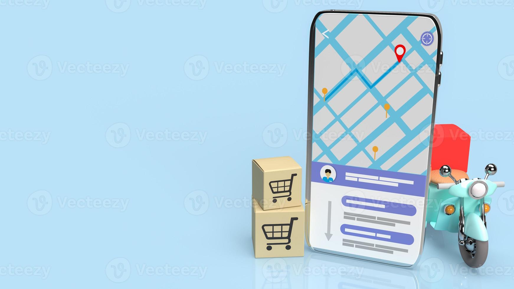 The mobile application  for delivery  business concept 3d rendering photo