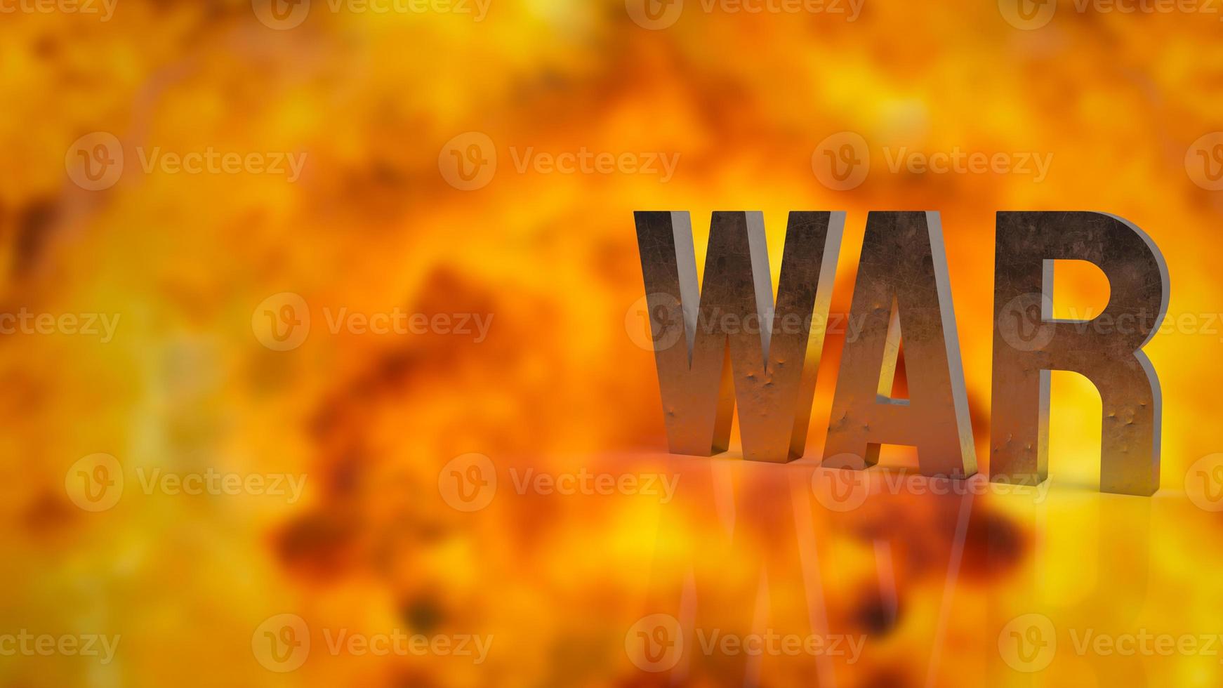 The war metal text on fire  bomb background 3d rendering photo