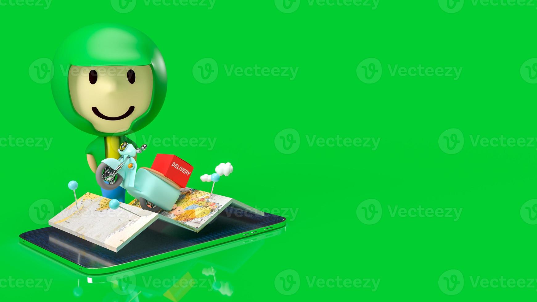 The map and tablet for delivery  or  apps transport  concept  3d rendering photo