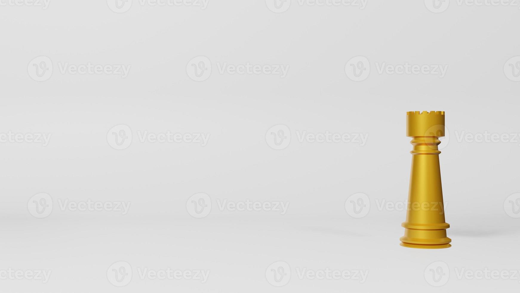 The golden king chess on white background for business content 3d rendering. photo