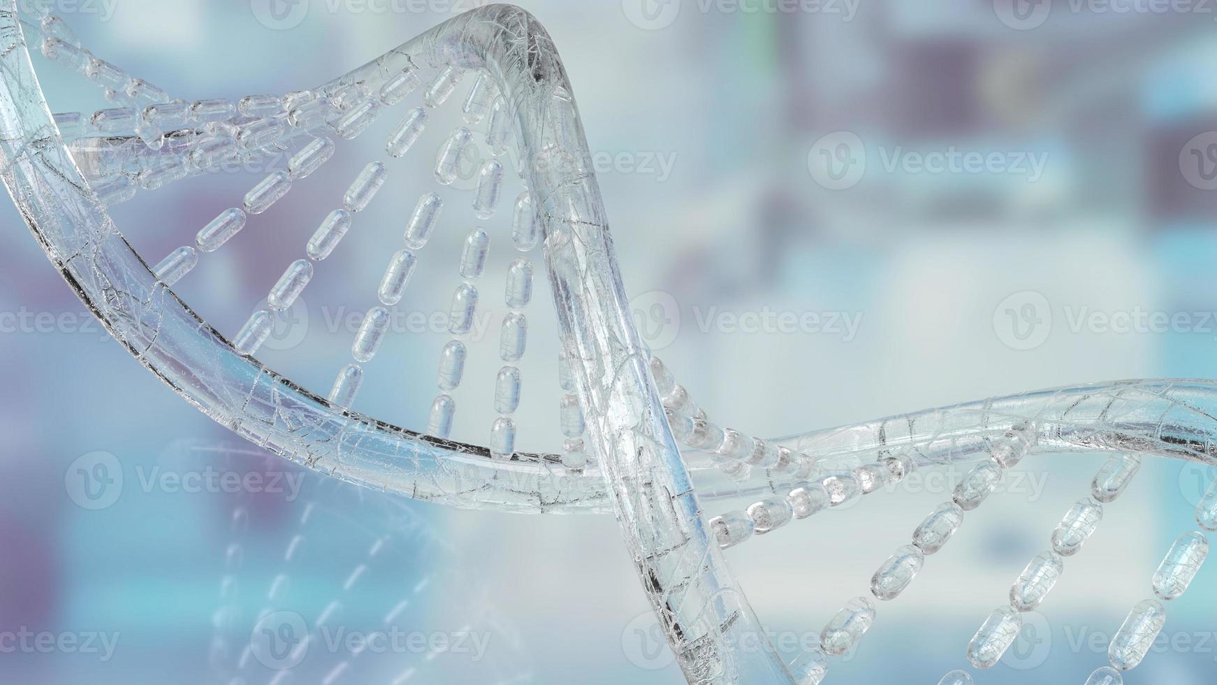 The dna or Deoxy-ribonucleic acid image for sci or medical concept 3d rendering photo