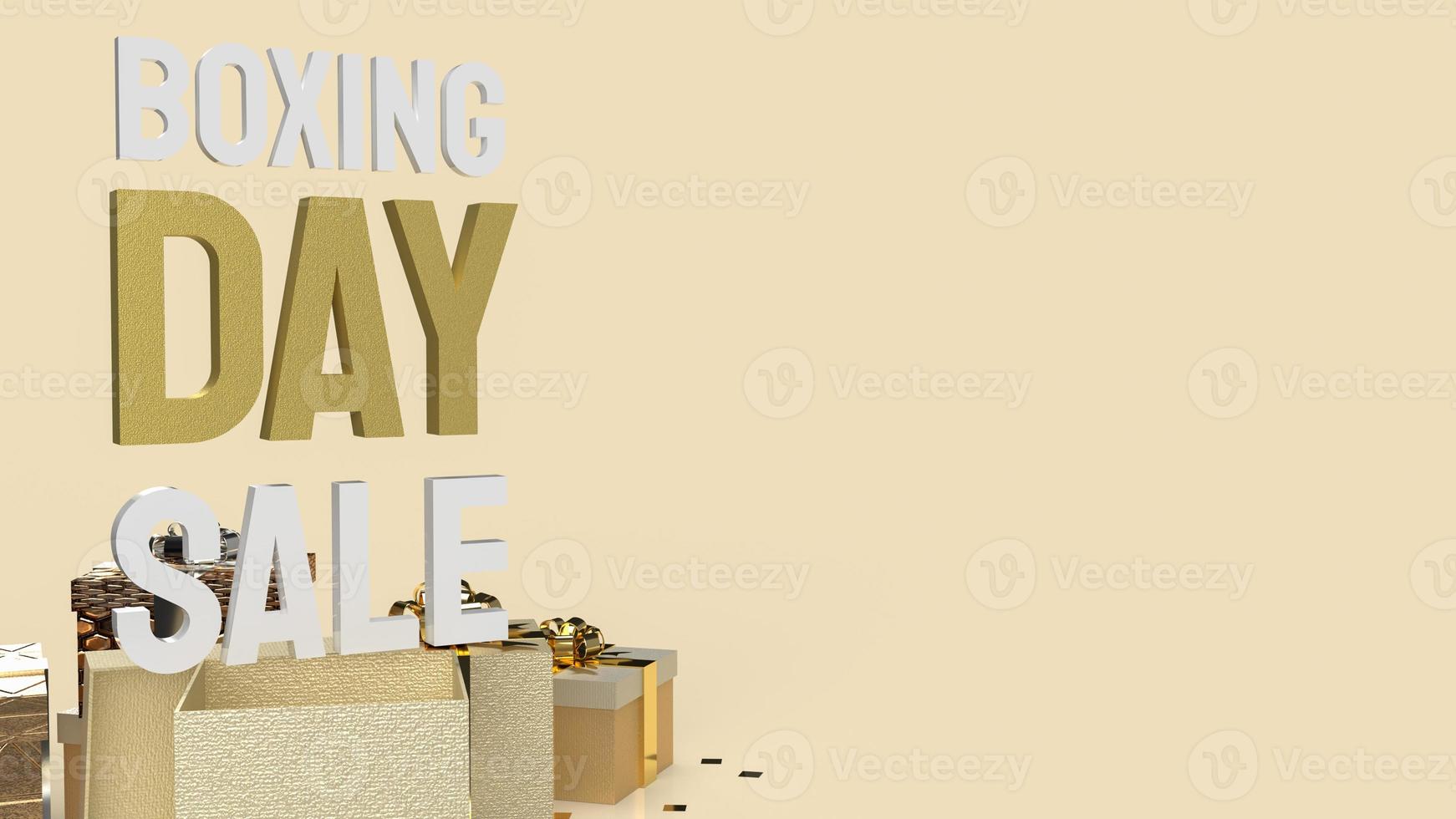 Boxing Day word and gift boxes  for shopping concept 3d rendering photo