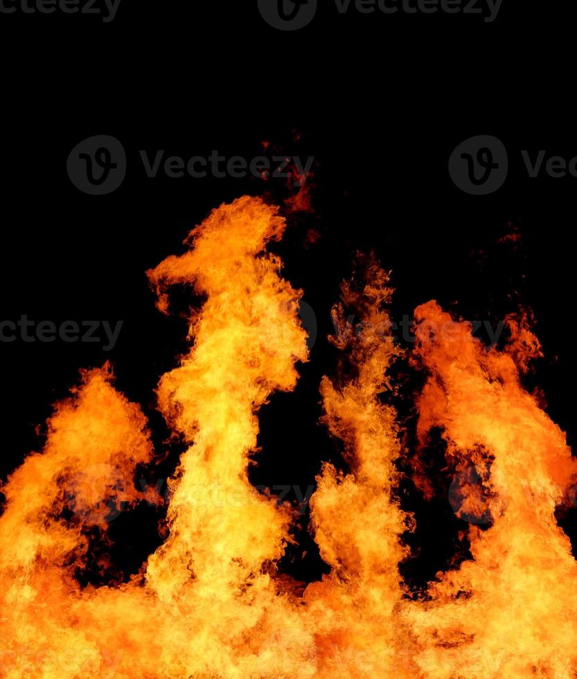 Abstract flame of fire on the black background. photo