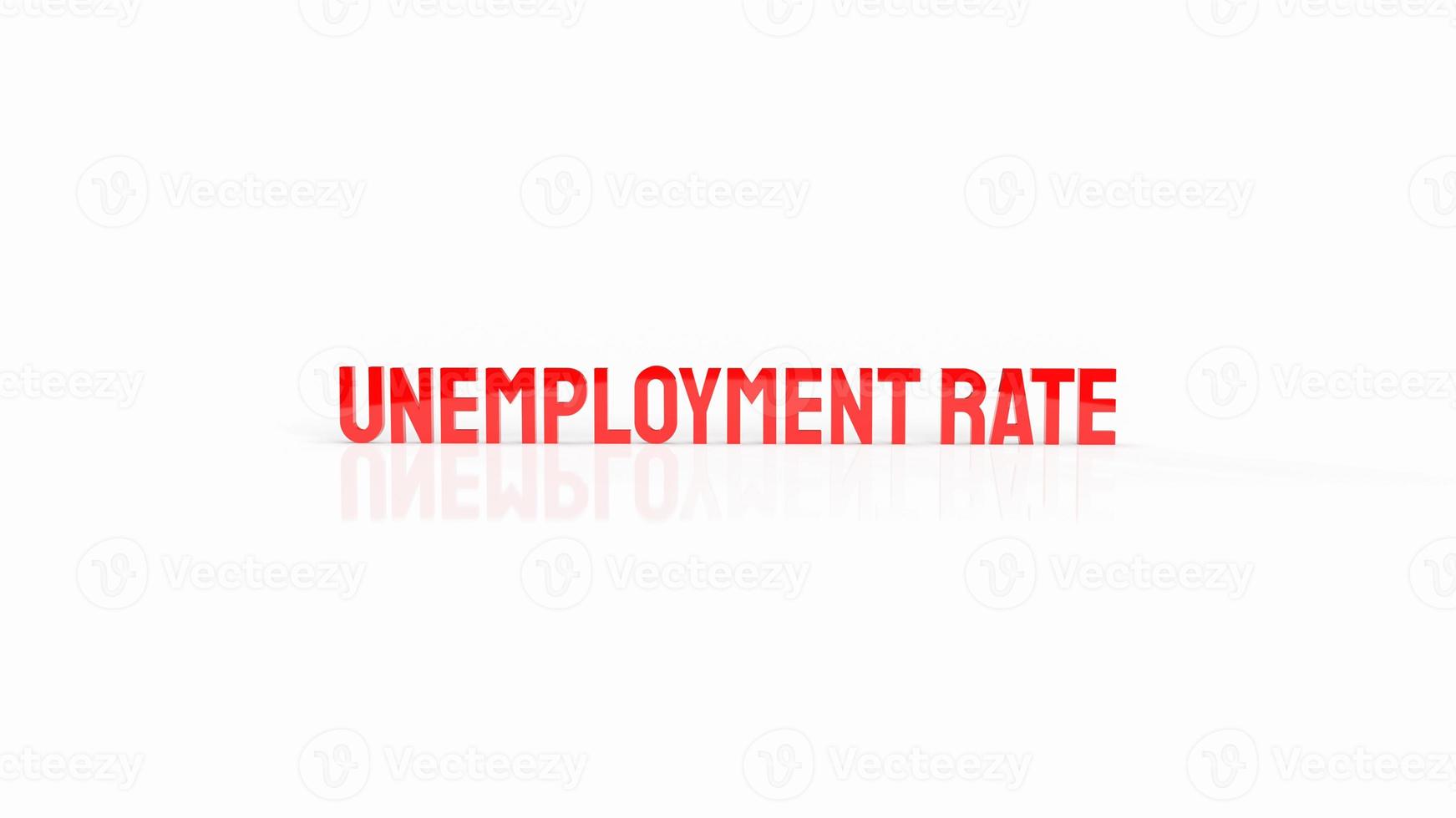 The red  unemployment rate on white background  3d rendering photo