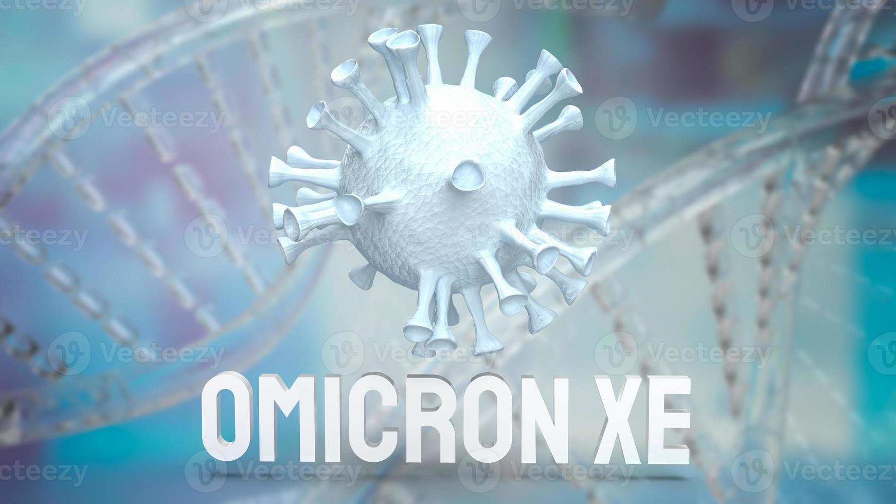 el virus omicron xe para brotes o concepto médico representación 3d foto