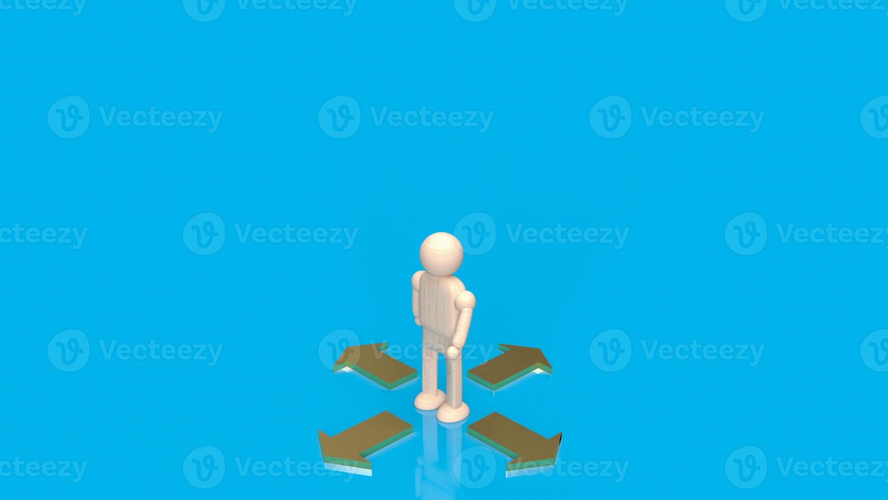 The figure man and arrow point for business concept 3d rendering photo