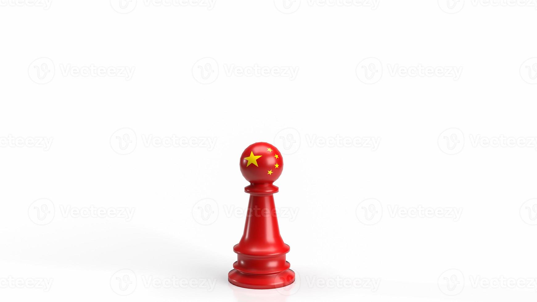 The red Chinese chess on white background  for business concept 3d rendering photo