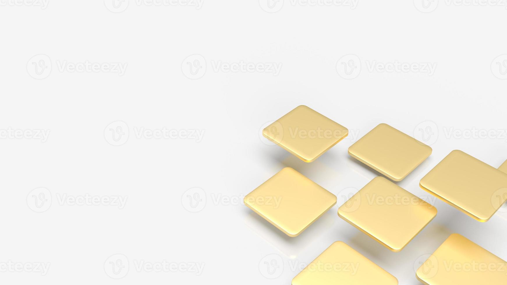The gold plates fly on white background for abstract background 3d rendering. photo