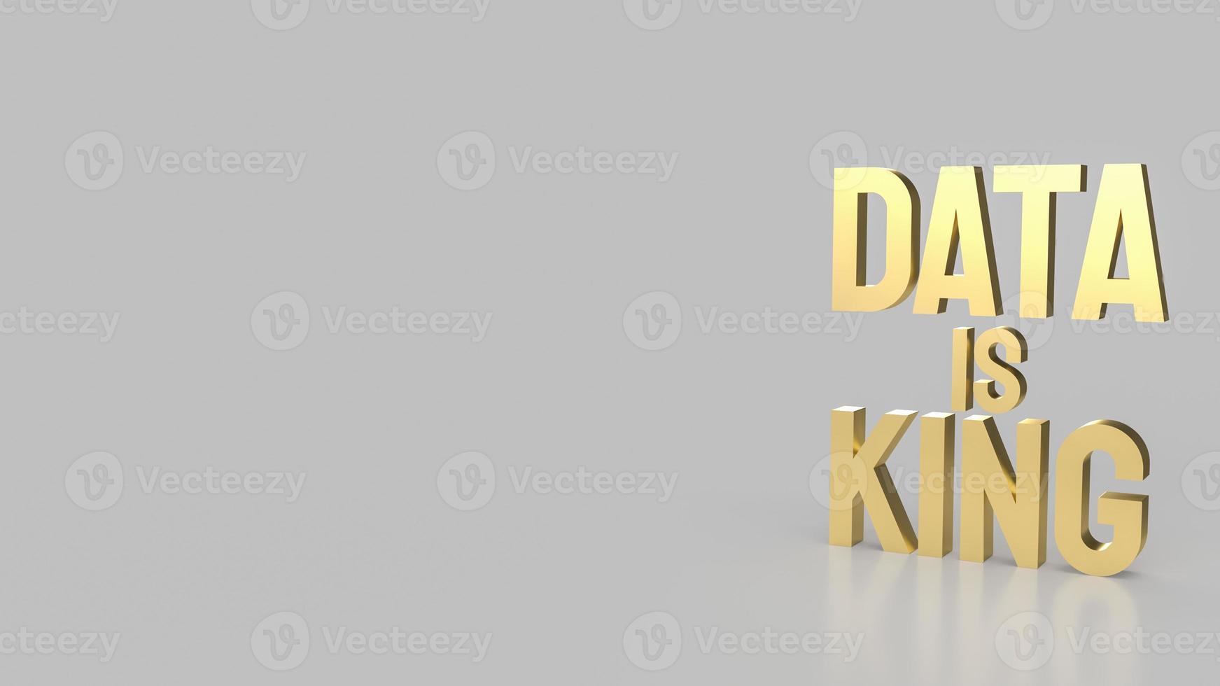 The gold text data is king for business or technology concept 3d rendering photo