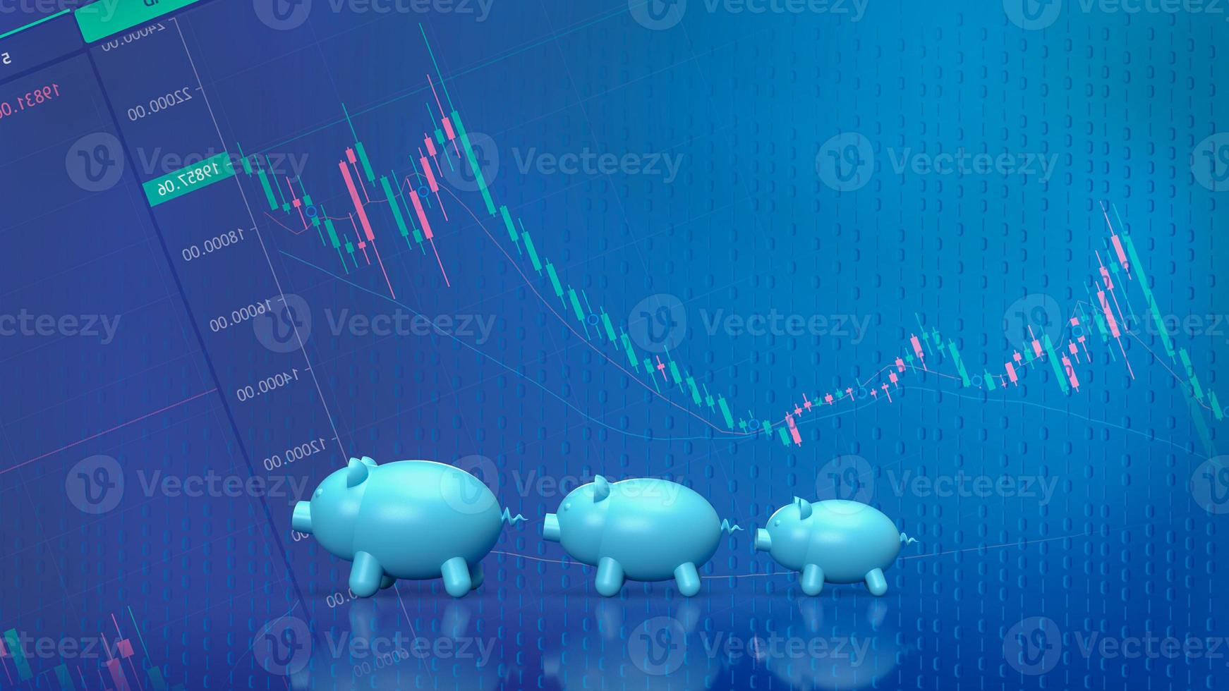 three piggy bank for saving or business concept 3d rendering photo