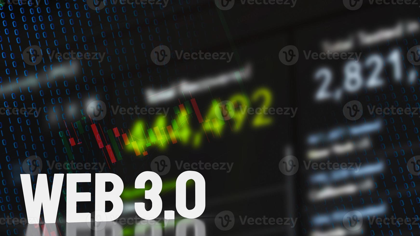 The text Web 3.0 on business background for technology concept 3d rendering photo