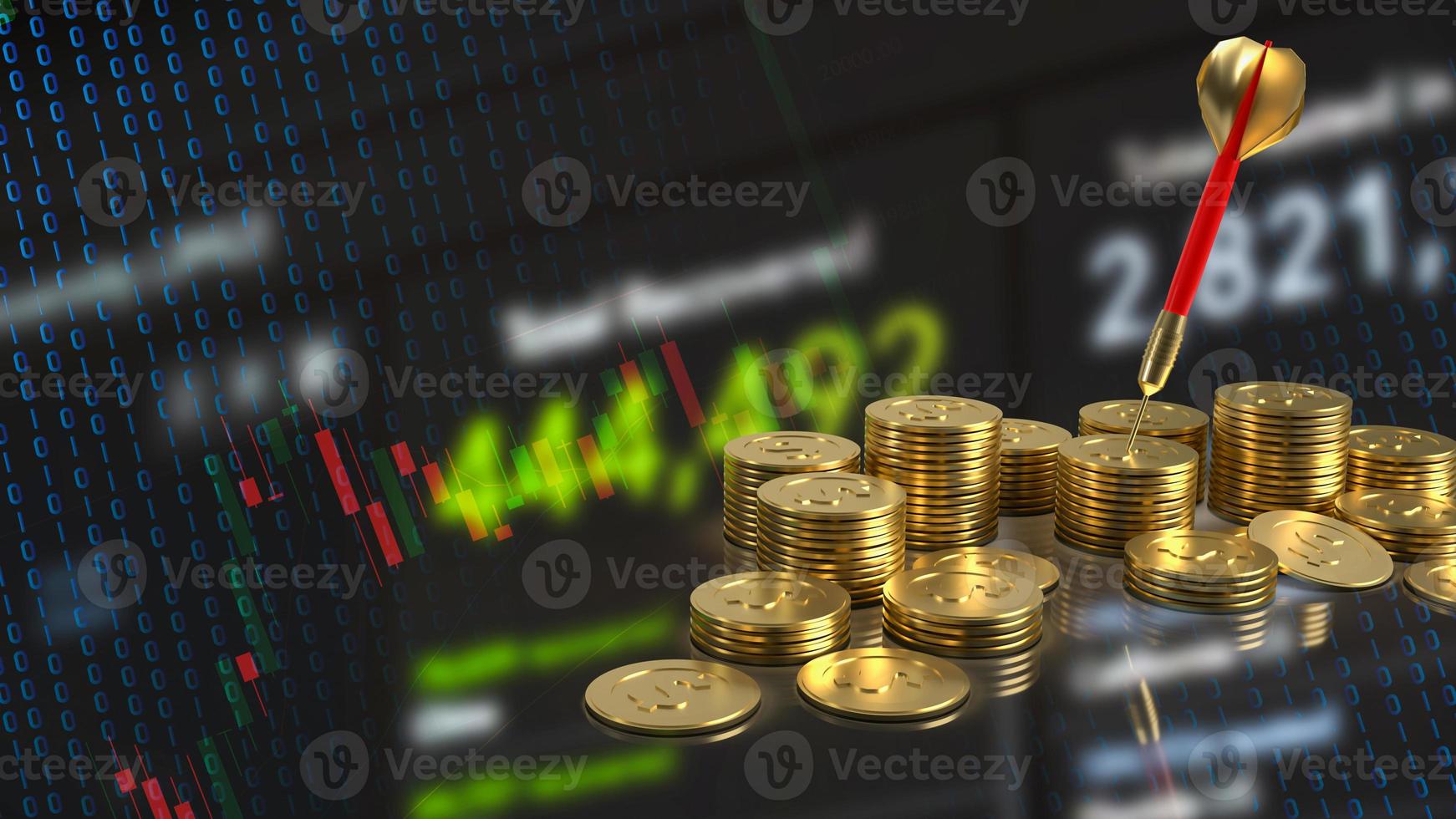 The darts on chart background for business concept 3d rendering photo