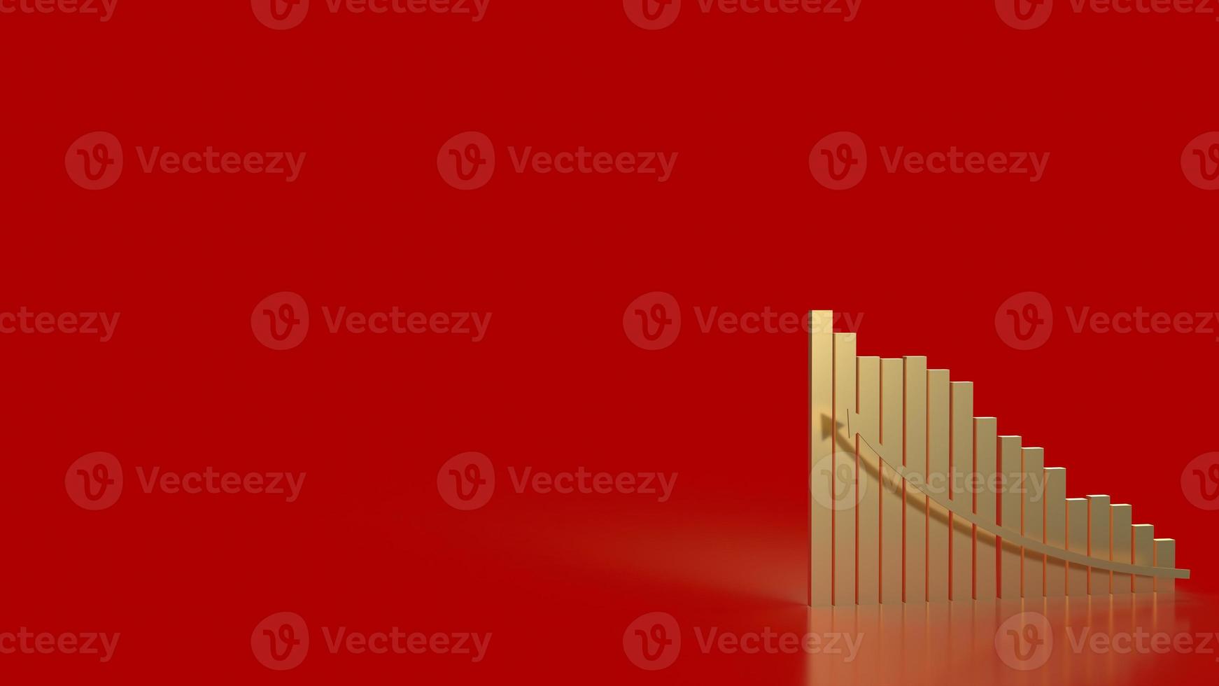The gold chart and arrow for business concept 3d rendering photo