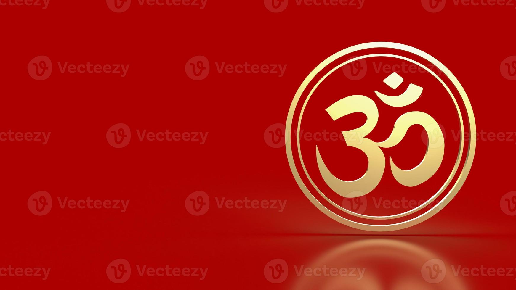 The  hindu ohm or om gold for religion concept 3d rendering photo