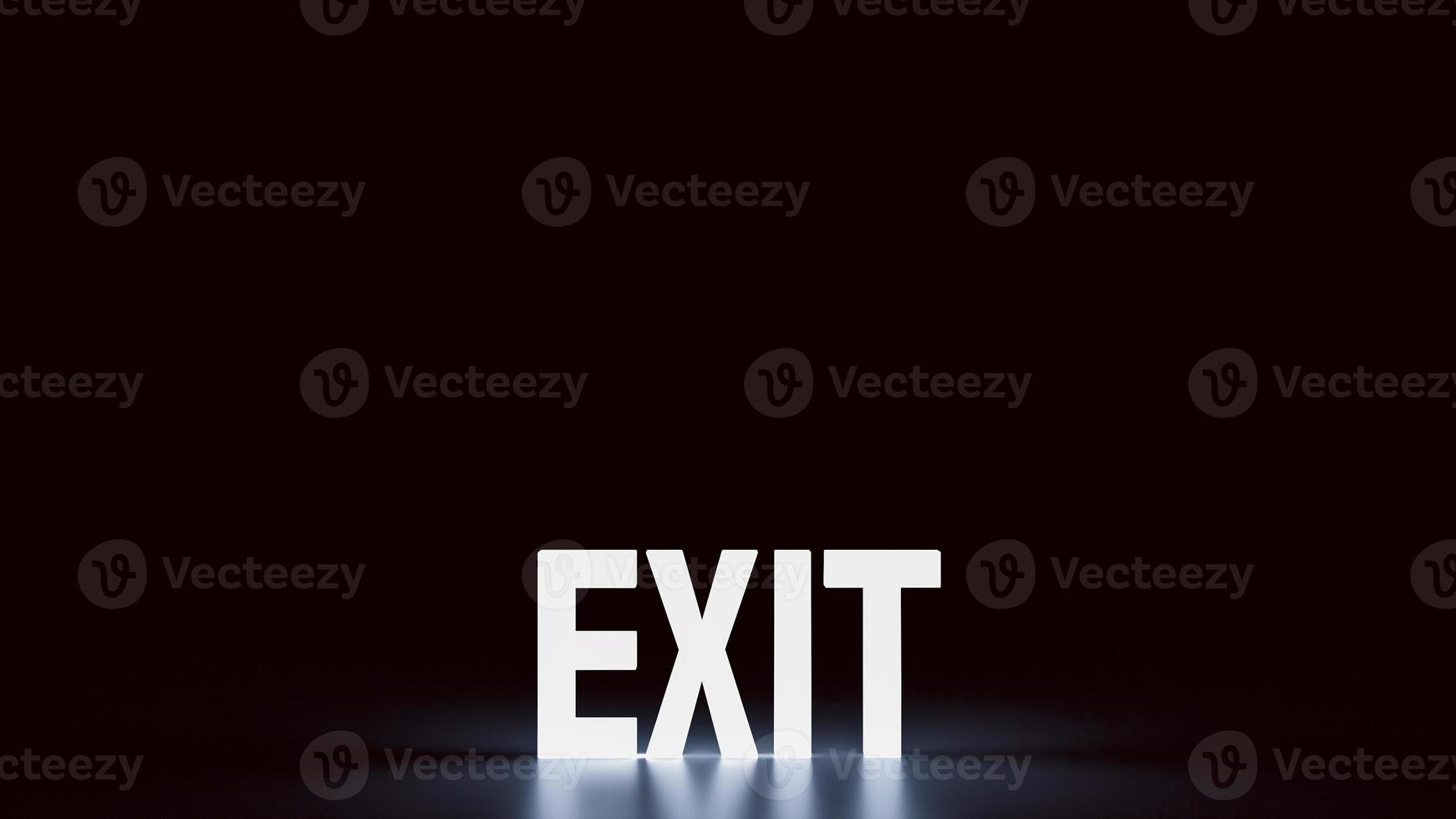 exit word glow in the dark for business or abstract  concept 3d rendering photo