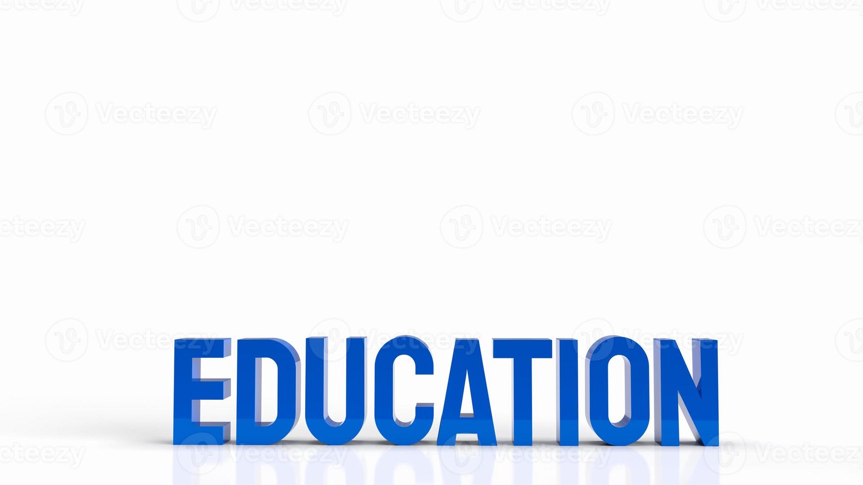texto azul sobre fondo blanco para el concepto de educación representación 3d foto