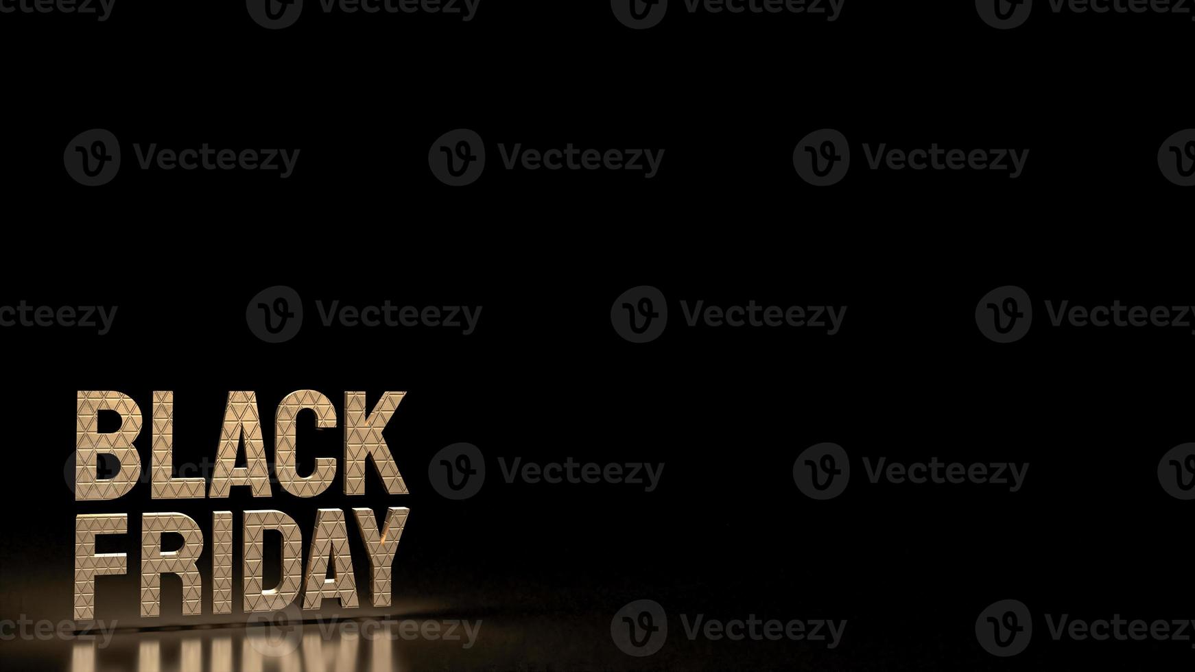 Black Friday gold text for offer or promotion shopping concept  3d rendering photo