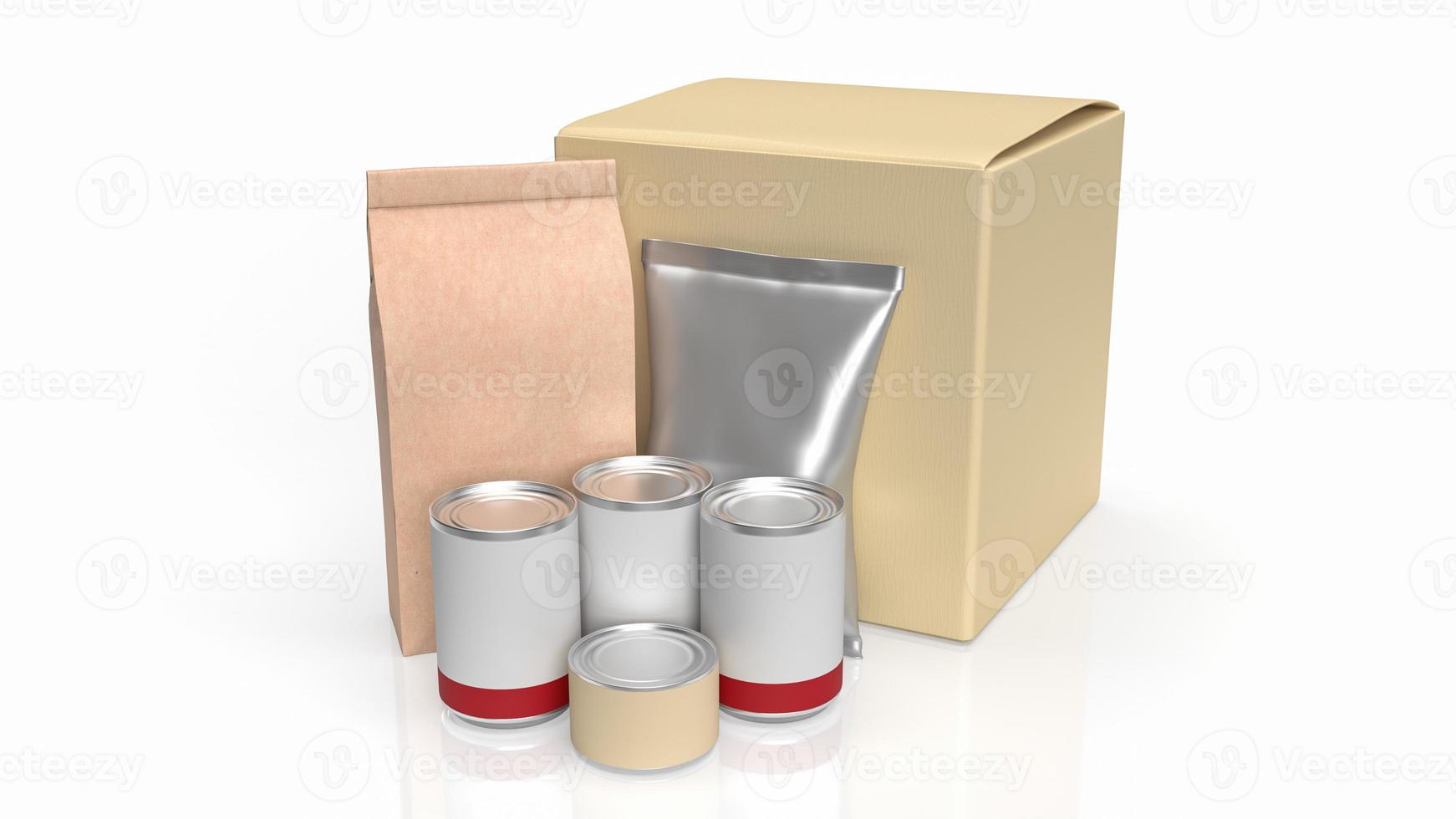 The food package on white background  3d rendering photo