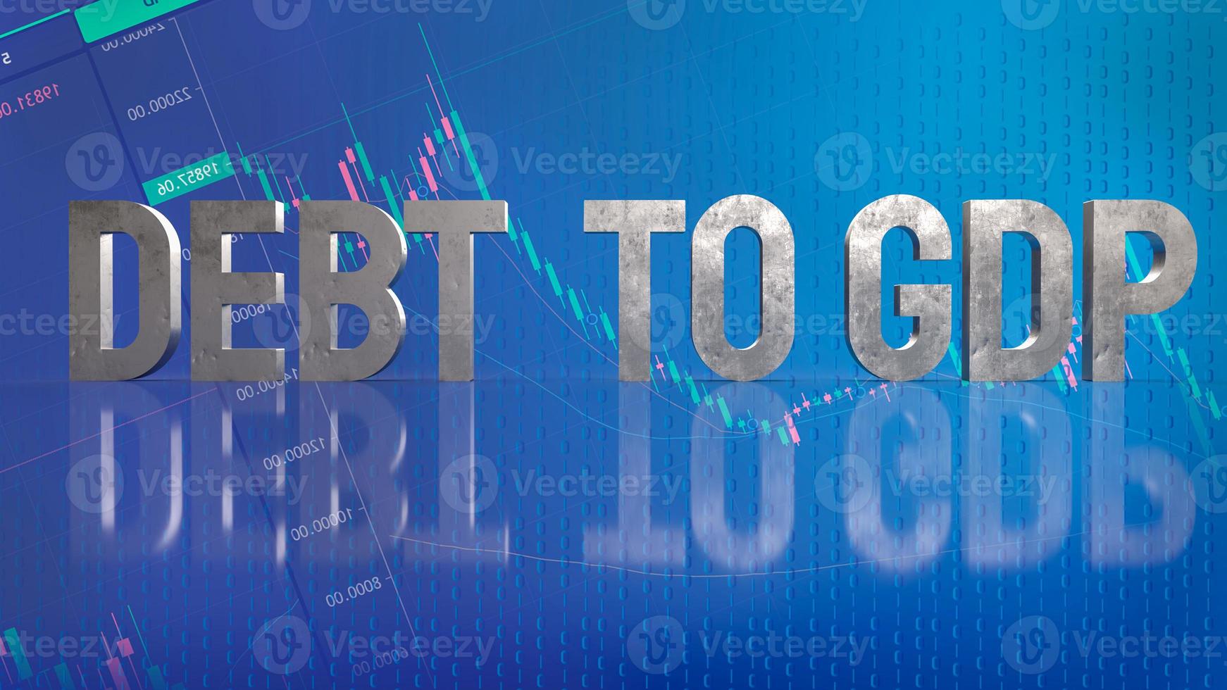 debt to gdp text for business background  3d rendering photo
