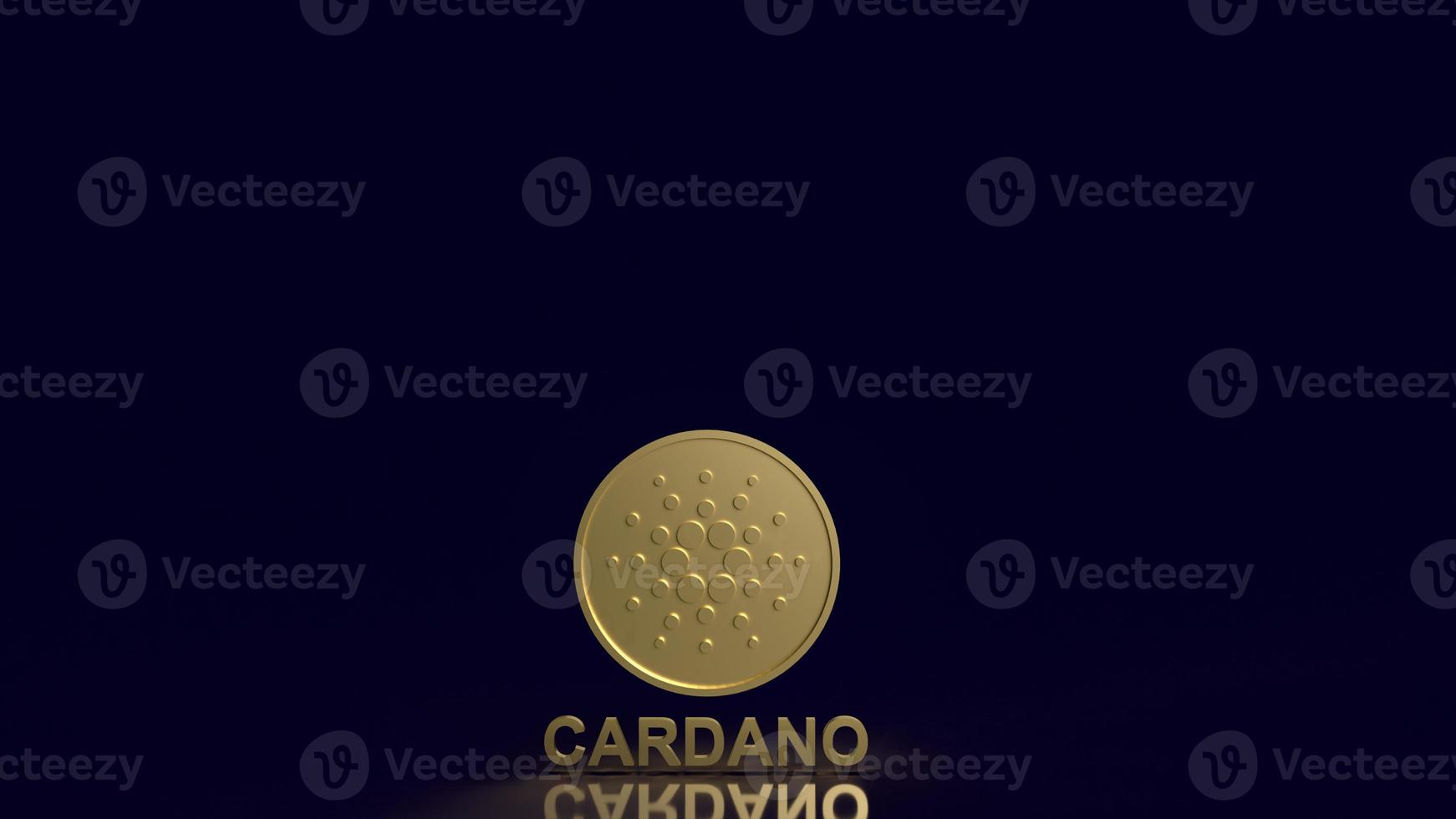 The cardano or ada coins for crypto currency or technology concept 3d rendering photo