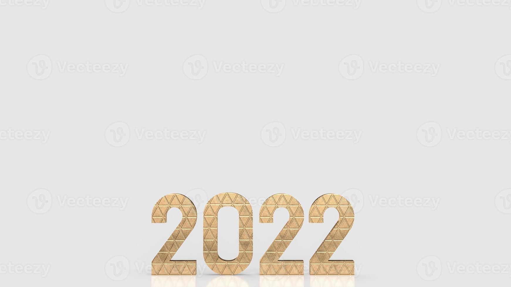 gold number 2022 on white background for new year or business concept 3d rendering photo