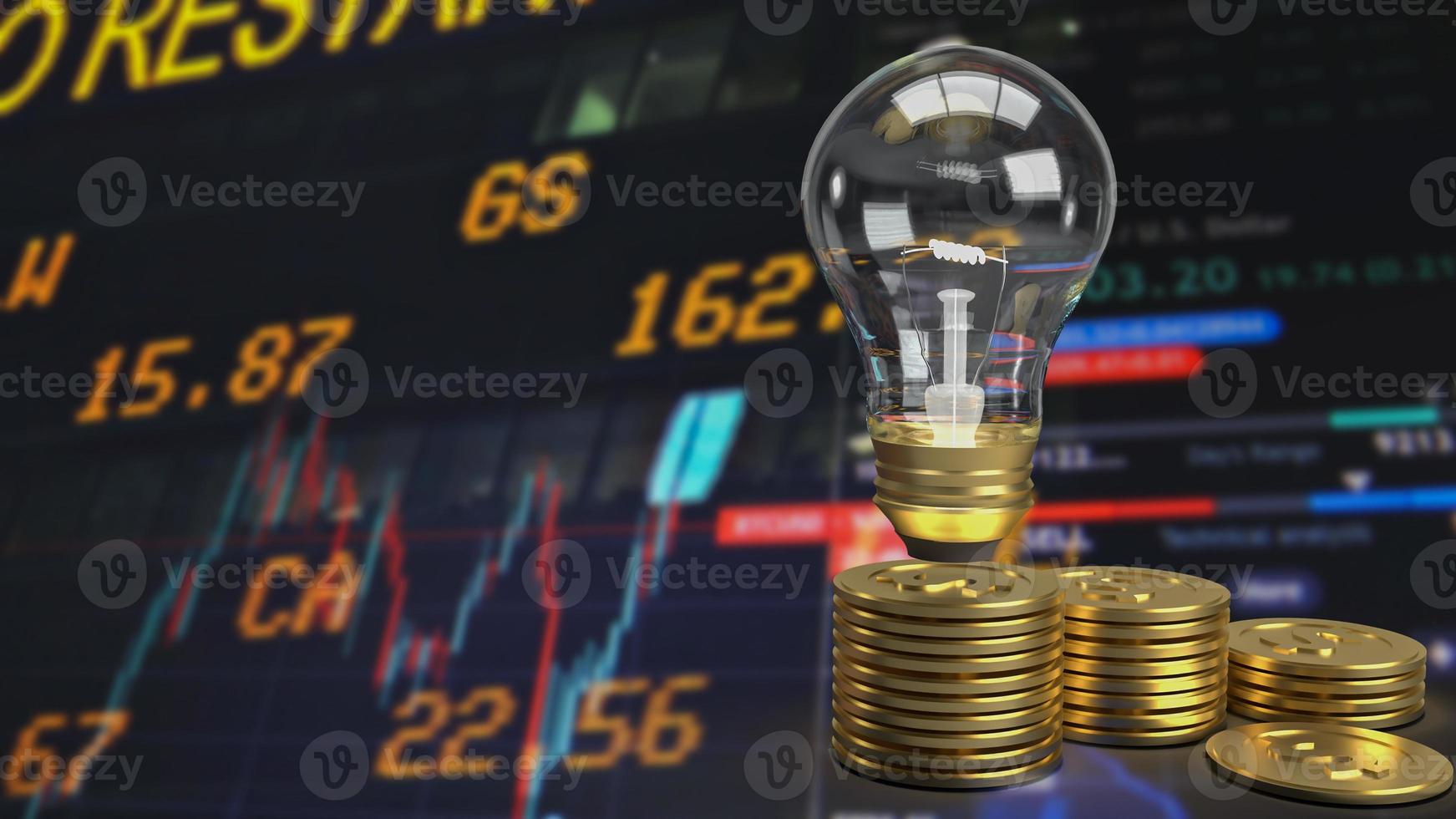 The light bulb and gold coins  for business concept 3d rendering photo