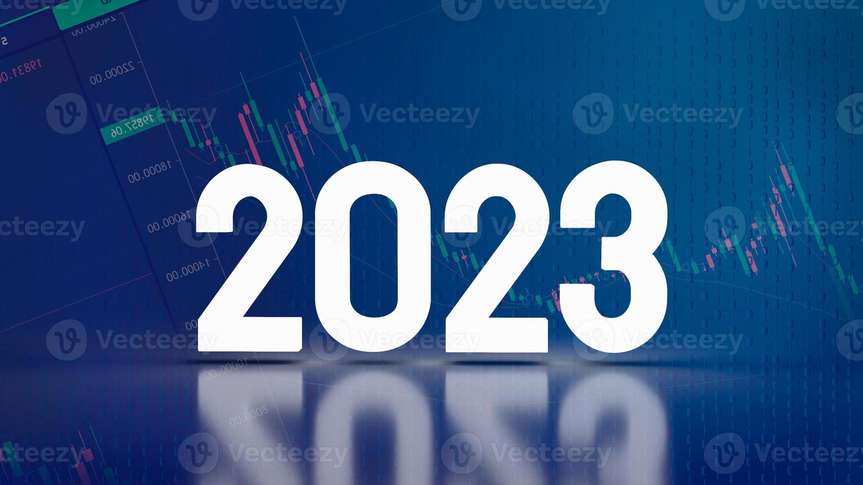 The 2023 white text on business background 3d rendering photo