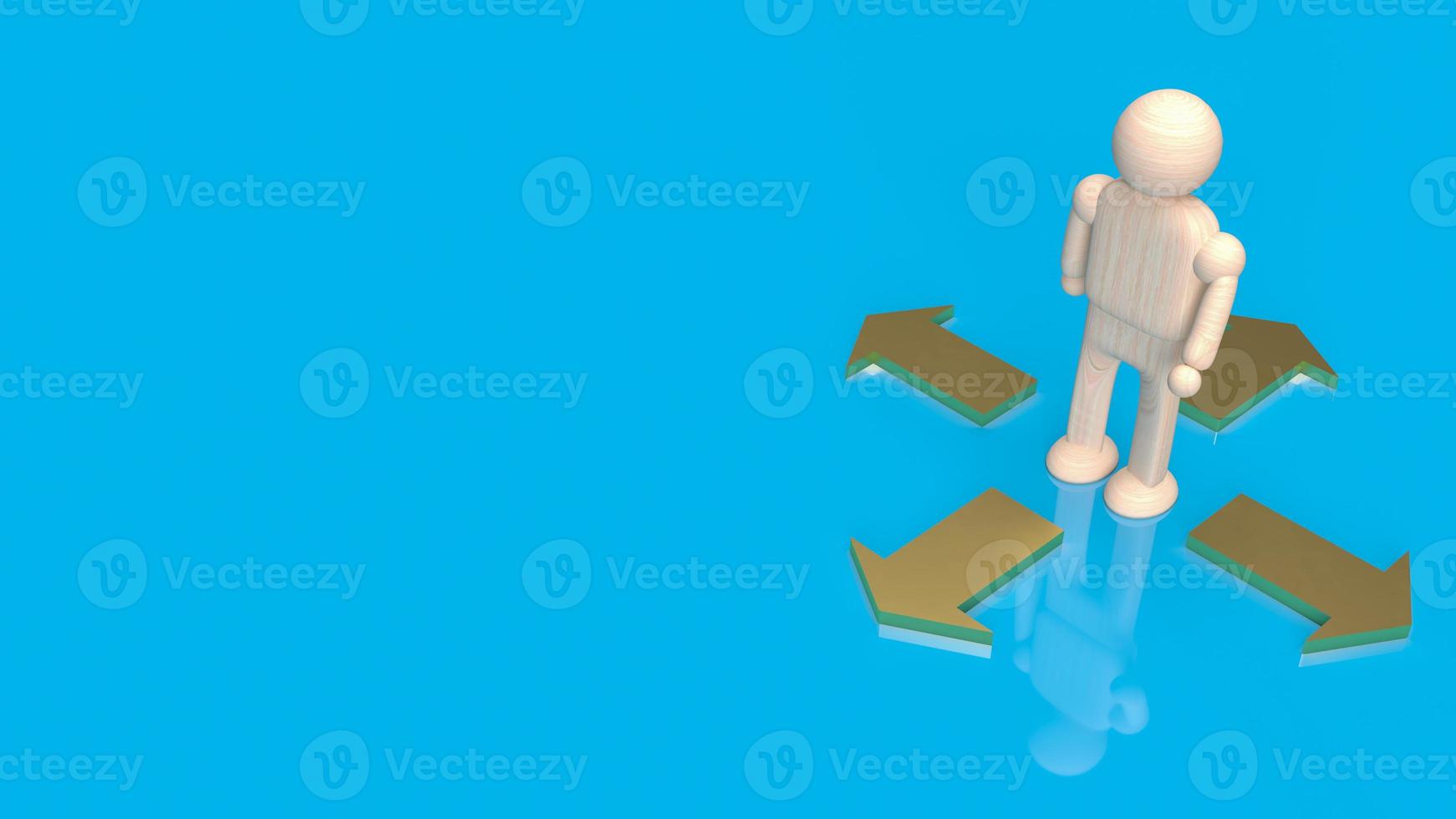 The figure man and arrow point for business concept 3d rendering photo