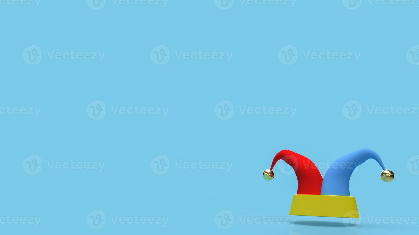 The clown hat on blue background for funny concept 3d rendering photo