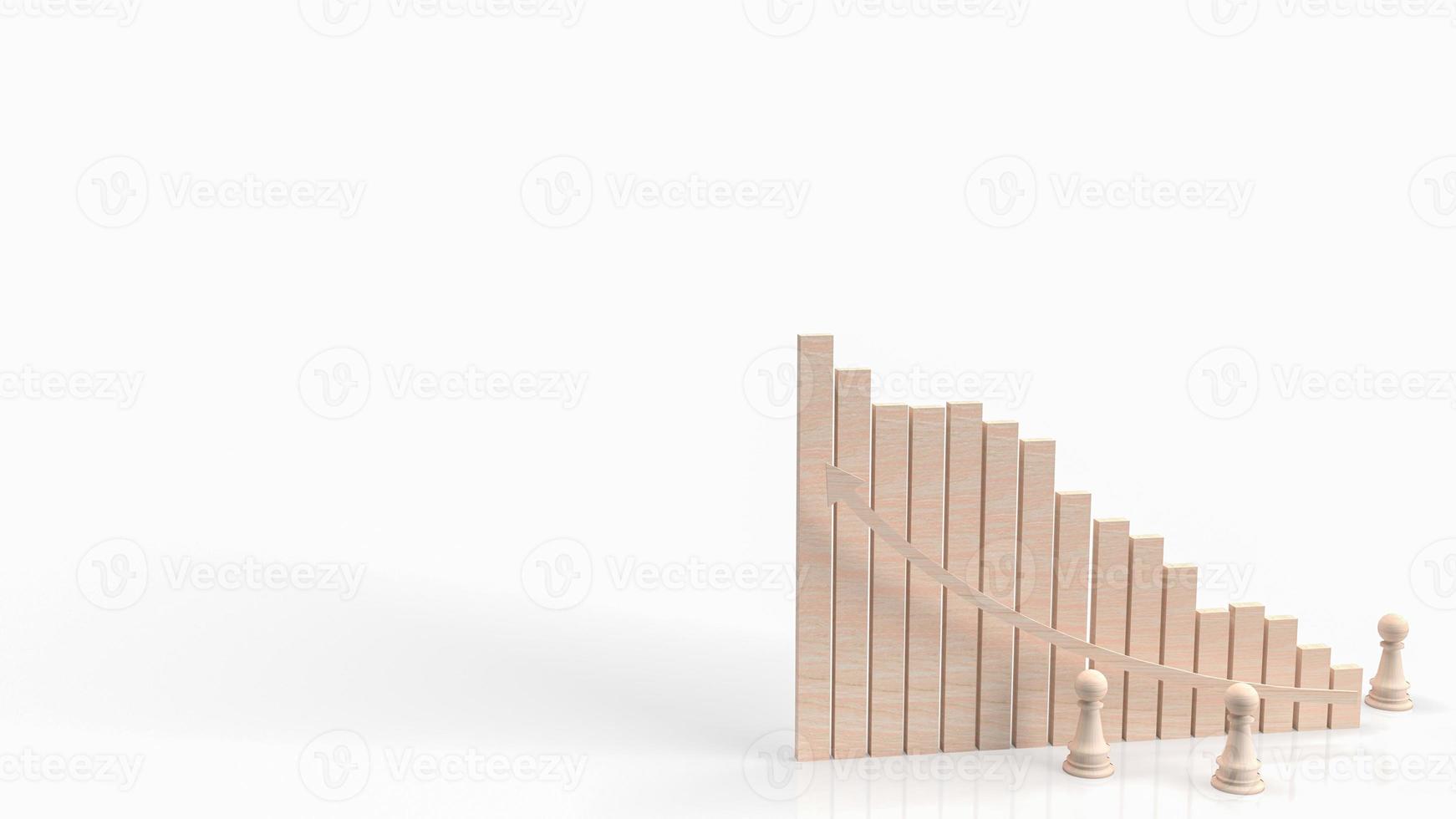 The  chess and chart for business concept 3d rendering photo